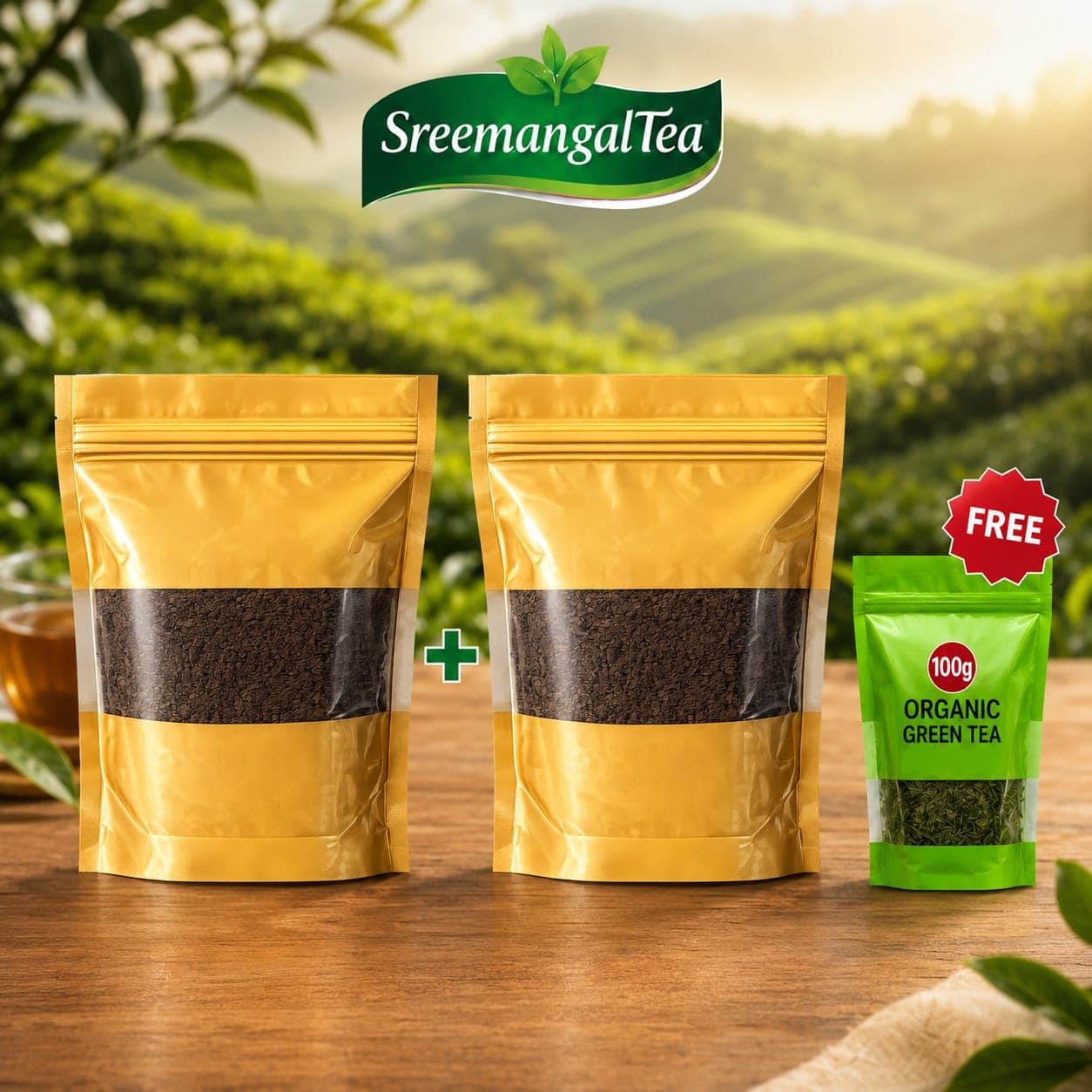 2KG Tea Gold Extra Premium Combo + 100g Organic Green Tea Free